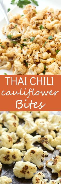 Roasted Thai Chili Cauliflower Bites (Only 2-Ingredients!