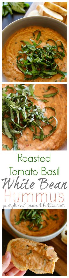 Roasted Tomato Basil White Bean Hummus