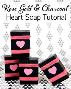 Rose Gold & Charcoal Heart Soap Tutorial