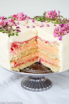 Rose Rhubarb Layer Cake