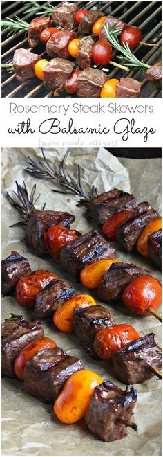 Rosemary Steak Skewers with Balsamic Glaze