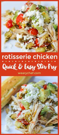 Rotisserie Chicken with Feta Cheese and Vegetables