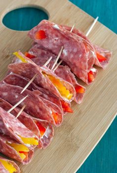 Salami and Cream Cheese Roll Ups