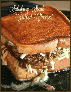 Salisbury Steak Grilled Cheese Sandwiches on Texas Toast with Mozzarella & Provolone