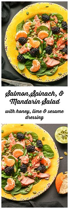 Salmon, Spinach Mandarin Orange Salad