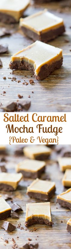 Salted Caramel Mocha Fudge (Paleo & Vegan