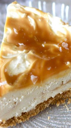 Salted Caramel No-Bake Cheesecake