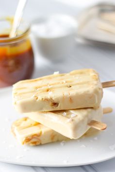 Salted Caramel Yogurt Popsicles