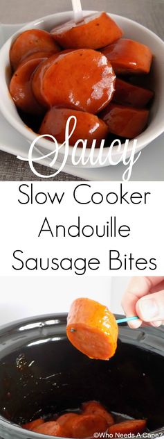 Saucy Slow Cooker Andouille Sausage Bites