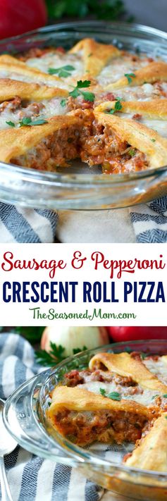 Sausage and Pepperoni Crescent Roll Pizza