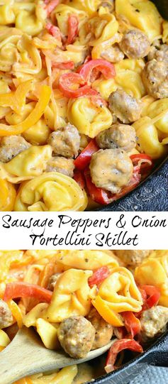 Sausage Peppers and Onion Tortellini Skillet