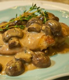 Sautéed Chicken Breast in a Mushroom Gruyere Sauce