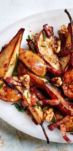 Sautéed Pears with Bacon and Mustard Dressing