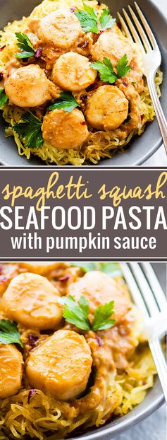 Seafood Pumpkin Spaghetti Squash Pasta (Paleo