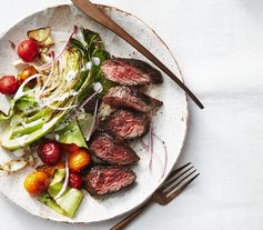 Seared Hanger Steak and Warm Cabbage Wedges