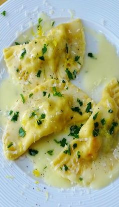 Shrimp and Lobster Ravioli with a Limoncello Cream Sauce