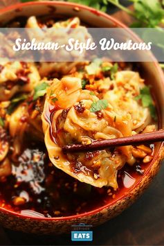 Sichuan-Style Wontons in Hot and Sour Vinegar and Chili Oil Sauce (Suanla Chaoshou