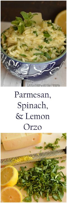 Simple parmesan, spinach, and lemon orzo