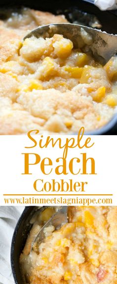 Simple Peach Cobbler #SundaySupper