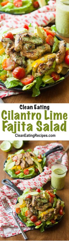 Sizzling Cilantro Lime Clean Eating Fajita Salad