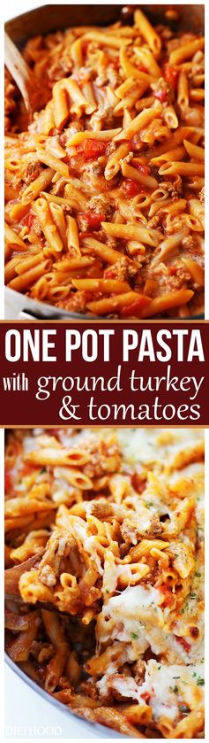 Skillet Baked Gluten Free Pasta with Ground Turkey and Tomatoes