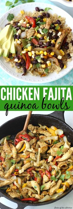 Skillet Chicken Fajita Quinoa Bowls