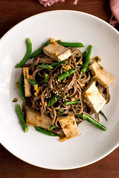 Skillet Soba, Baked Tofu and Green Bean Salad With Spicy Dressing