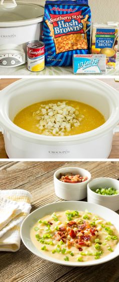 Skinny Crock Pot Loaded Potato Soup