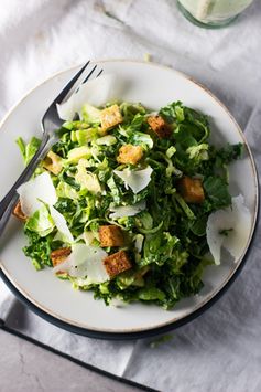 Skinny Kale & Brussels Sprout Caesar Salad