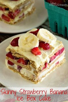 Skinny Strawberry Banana Ice Box Cake