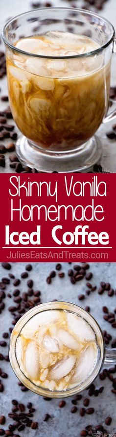 Skinny Vanilla Homemade Iced Coffee