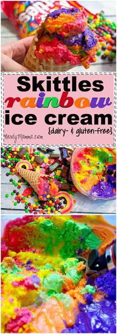 Skittles Rainbow Ice Cream (Dairy-Free & Gluten-Free