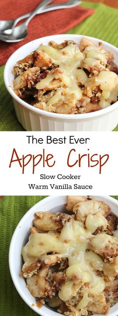 Slow-Cooker Apple Crisp with Warm Vanilla Sauce