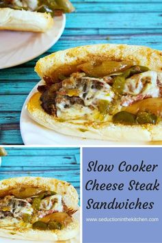 Slow Cooker Cheese Steak Sandwiches