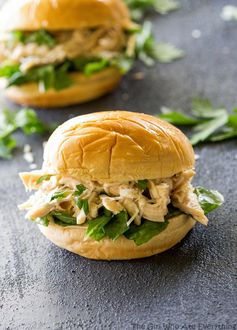 Slow Cooker Chicken Caesar Sandwiches