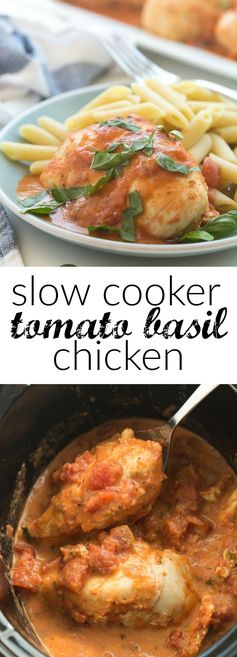 Slow Cooker Creamy Tomato Basil Chicken