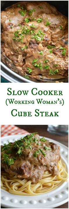 Slow Cooker Cube Steak in Mushroom Sauce