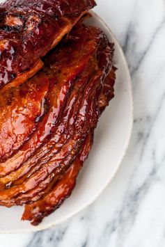 Slow Cooker Ham with Honey Marmalade Mustard Glaze