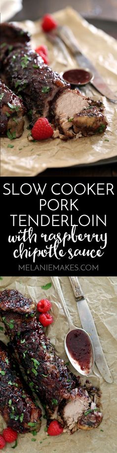 Slow Cooker Pork Tenderloin with Raspberry Chipotle Sauce