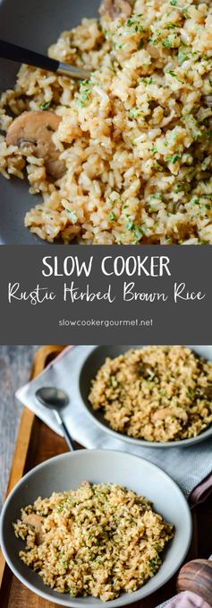 Slow Cooker Rustic Herbed Brown Rice