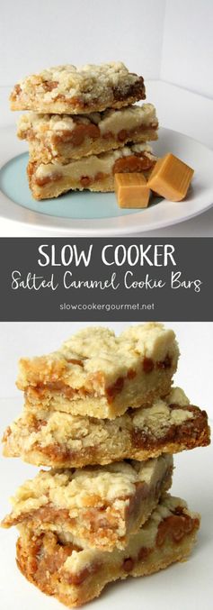 Slow Cooker Salted Caramel Cookie Bars