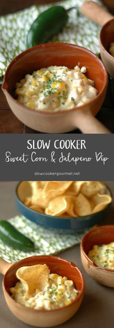 Slow Cooker Sweet Corn and Jalapeno Dip