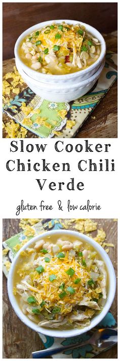 Slow Cooker White Bean Chicken Chili Verde