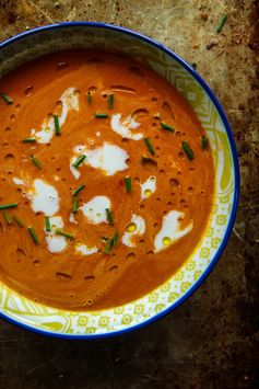 Smoky Harissa Red Pepper Carrot Soup