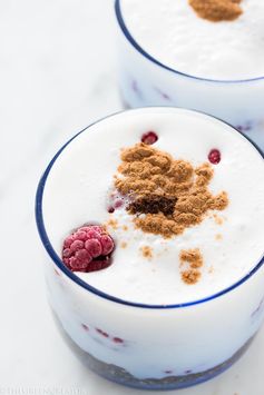 Smooth raspberry chia seed pudding