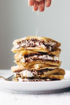 Smores Waffles with Nutella and Toasted Coconut