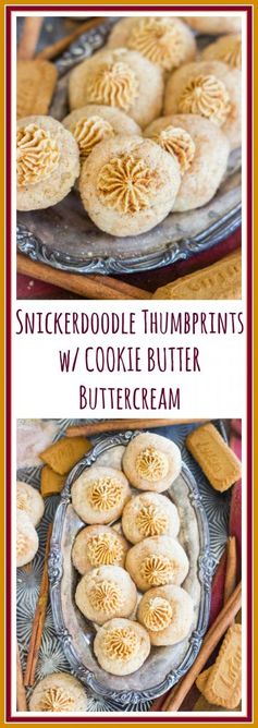 Snickerdoodle Thumbprints with Cookie Butter Buttercream