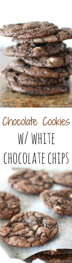 Soft Chocolate Cookies with White Chocolate Chips