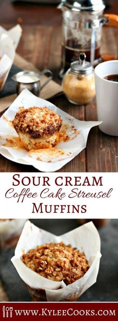 Sour Cream Coffee Cake Streusel Muffins