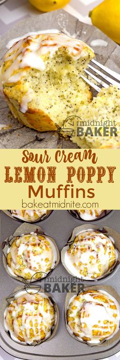 Sour Cream Lemon Poppy Muffins